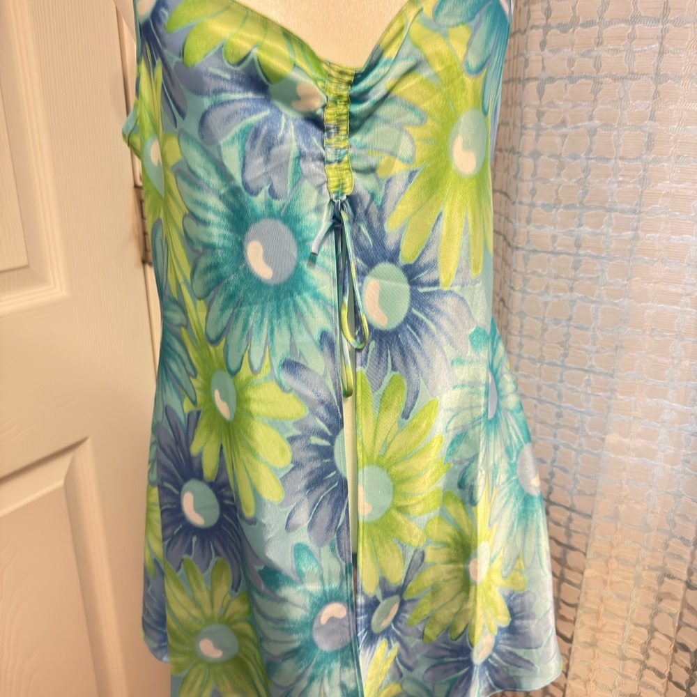 Floral Blue and Green Nighty
